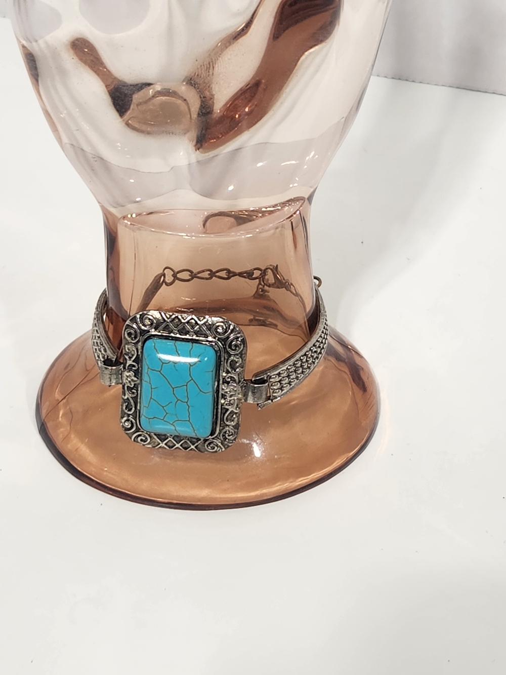 Vintage-Inspired Turquoise Square Stone Bracelet - Women Jewelry